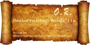 Oesterreicher Rozália névjegykártya